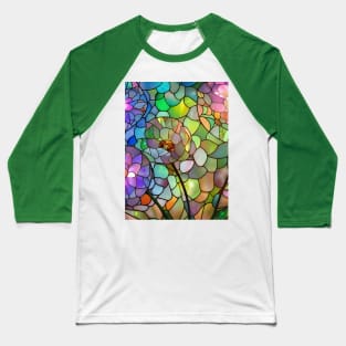 Stained Glass Flowers Baseball T-Shirt